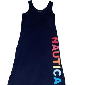 Nautica Pullover Rainbow Print Tank Dress, L
